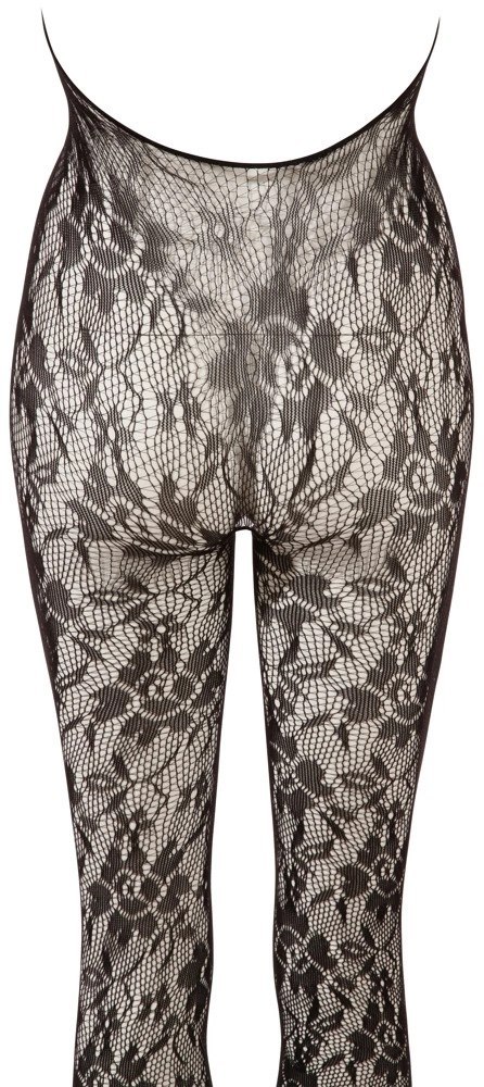 NO:XQSE Kombinezon siateczkowy S/M z perłami i uchwytem na szyję