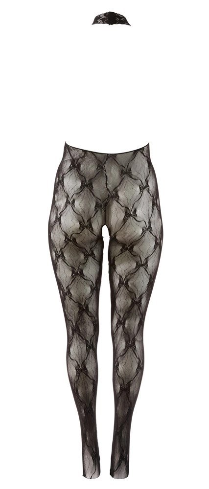 NO:XQSE Koronkowy kombinezon z odkrytym biustem i kroczem czarny XL-XXL