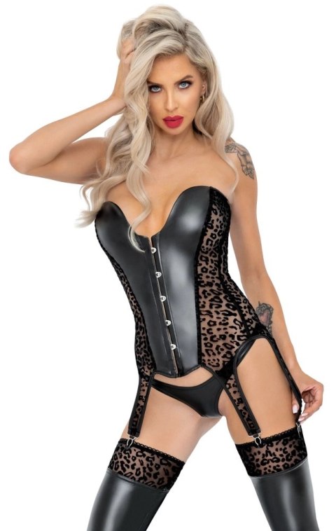 Noir Gorset Panterkowy Czarny M 6 Szelek Power Wetlook