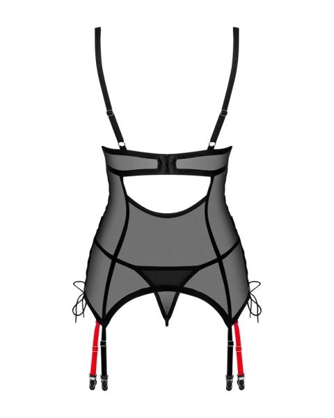 Obsessive Glandez koszulka siateczkowa z szelkami i stringami M/L czarna