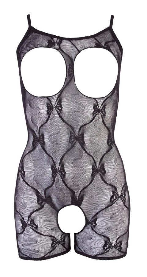 XQSE Kombinezon Krotki Koronkowy Czarny L/XL, Otwarte Przeszycia