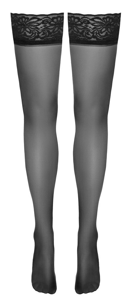 Cottelli LEGWEAR Pończochy Czarny Szwem Koronka Antypoślizgowe 20DEN