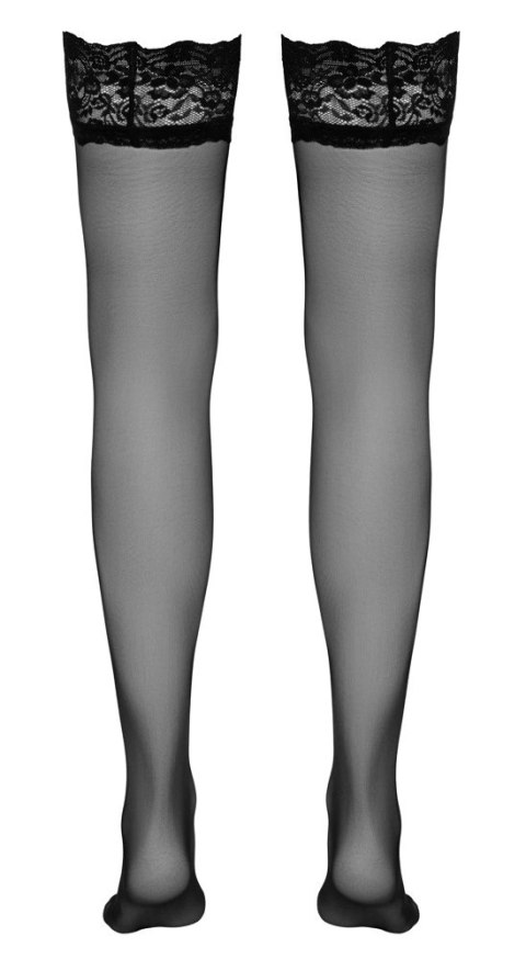 Cottelli Legwear Pończochy Czarne 20 DEN z Szeroką Koronką 11 cm