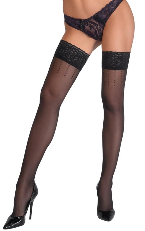 Cottelli Legwear Pończochy Czarny Kropki Koronka Hold-Up 20 den