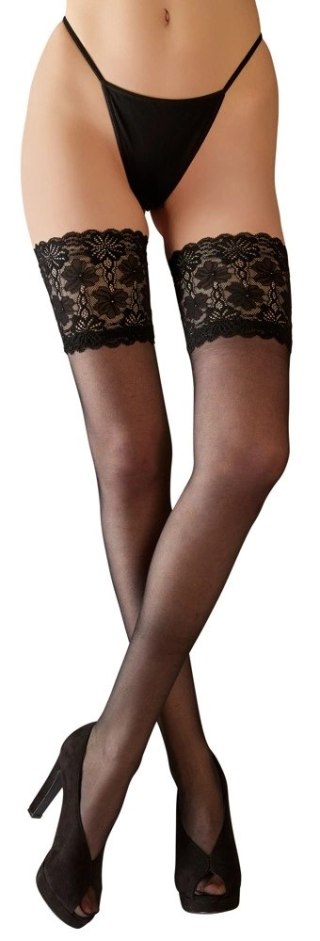 Cottelli Legwear Pończochy Czarny Szeroka Koronka 20 den 4024144422029