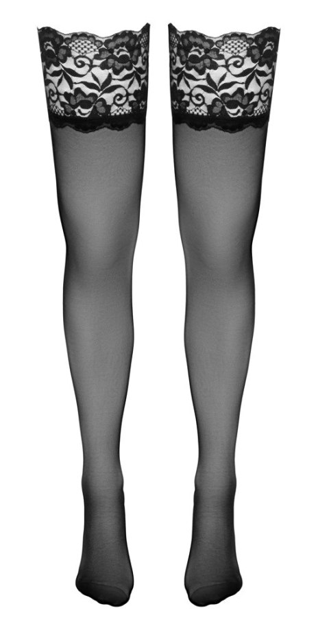 Cottelli Legwear Pończochy Samonośne z Szeroką Koronką 20 DEN czarne