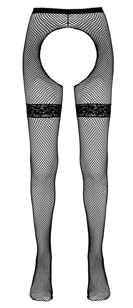 Cottelli Legwear rajstopy kabaretki z koronką czarne S/M