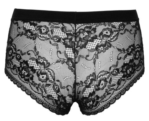 Bad Kitty Black Lace Panty System O-ring L - koronkowy pas z pierścieniem
