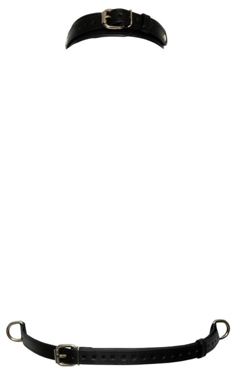 Bad Kitty Uprząż piersiowa z obrożą, czarna, regulowana S-L