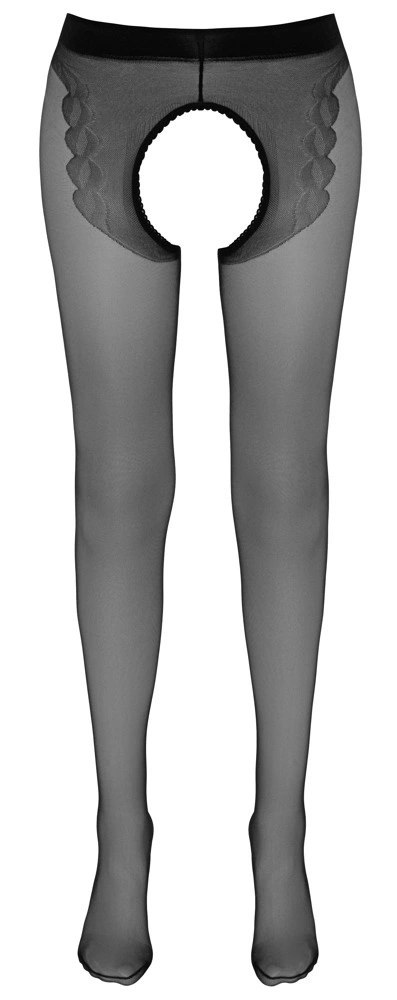 Cottelli LEGWEAR Rajstopy jedwabiste 20 DEN z otwartą częścią majteczkową