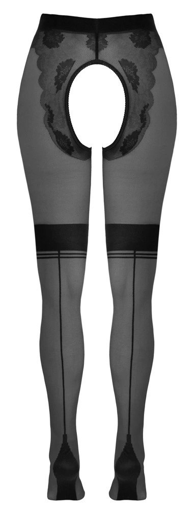 Cottelli LEGWEAR rajstopy retro bezszwowe z otwartą częścią majtkową 25 den