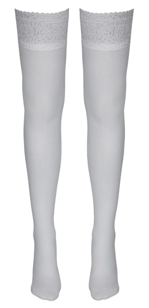 Cottelli Legwear Białe Pończochy Koronka 17DEN M OekoTex