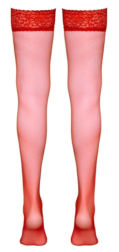 Cottelli Legwear Klasyczne Pończochy Koronka Czerwone M 17den