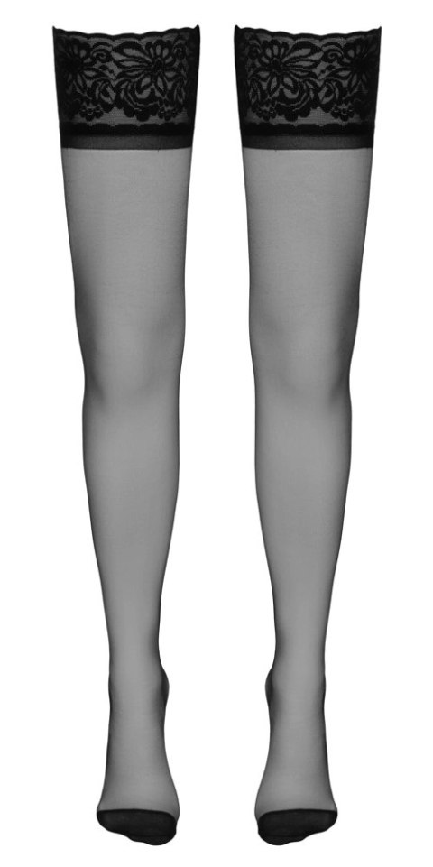 Cottelli Legwear Pończochy z ozdobnym szwem i koronką, 20 den, czarne