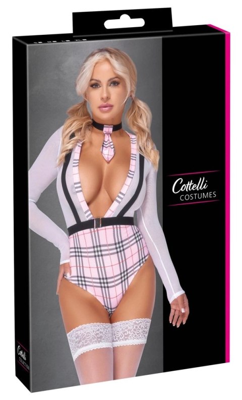 Cottelli Costumes Body Uczennica Krata XL z Opaską na Szyję