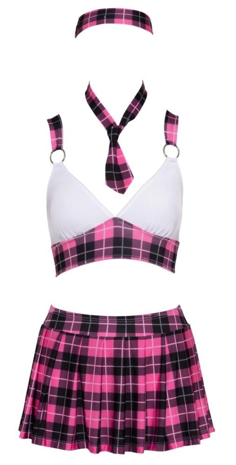 Cottelli Costumes Stroj Szkolny 4-częściowy M rożowo-czarna krata