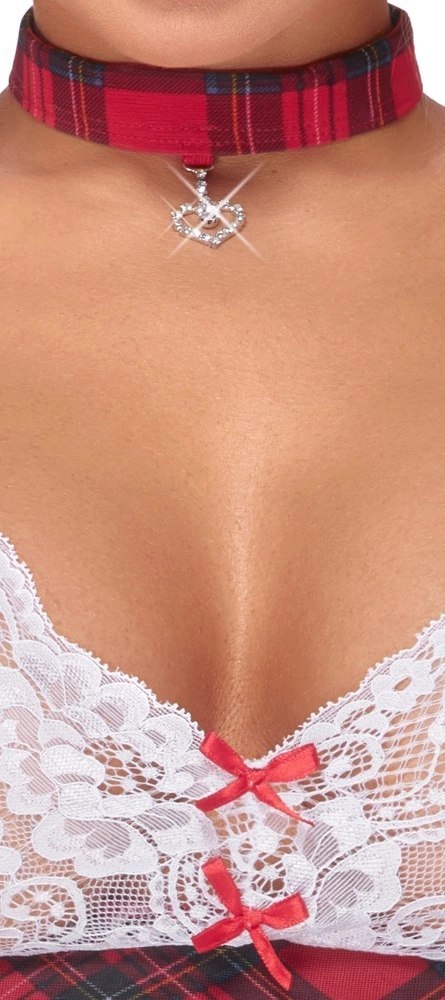 Cottelli Costumes zestaw szkolny XL w kratkę z rozkloszowaną spodnicą