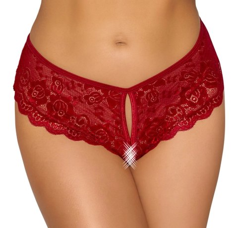 Cottelli Lingerie Figi Koronkowe Czerwone Bez Krocza S