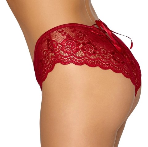Cottelli Lingerie Figi koronkowe czerwone z otwartą konstrukcją M