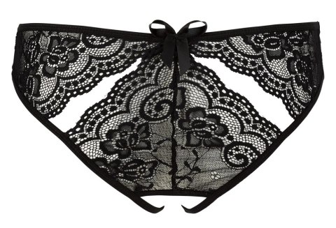 NO:XQSE Figi Kwiatowa Koronka Otwarte Wycięcia Czarny M