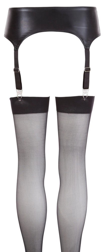 NO:XQSE Pas do pończoch z pończochami czarne S, styl matowy