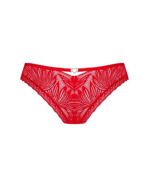 Obsessive Chilisa Figi Czerwone Koronka XS/S z Ozdobnym Wycięciem