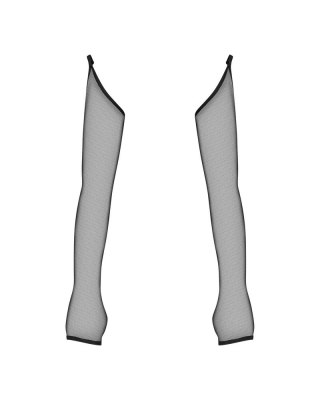 Obsessive Nesari długie czarne rękawiczki siateczkowe XS/S