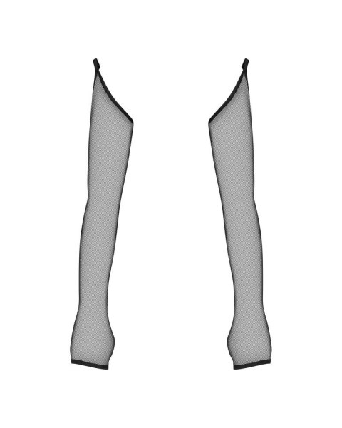 Obsessive Nesari długie czarne rękawiczki siateczkowe XS/S