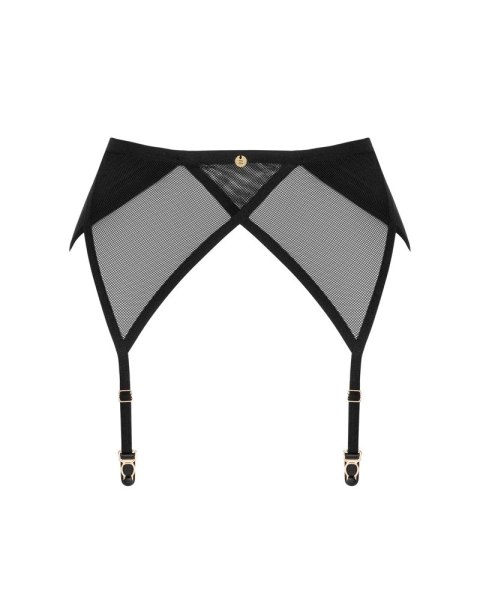 Obsessive Nesari pas do pończoch czarny, złote detale XL/2XL