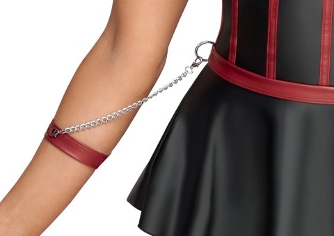 Cottelli Bondage gorset longline bez biustu z mankietami i stringami XL