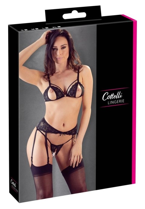 Cottelli Collection Zestaw Lingerie 3-częściowy Czarna Koronka L