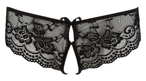 Cottelli Lingerie figi koronkowe z wycięciami i kokardkami czarne S