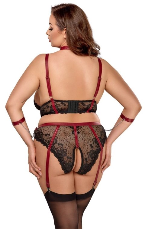 Cottelli Collection Bondage Plus komplet koronkowy 2-częściowy 2XL czarny