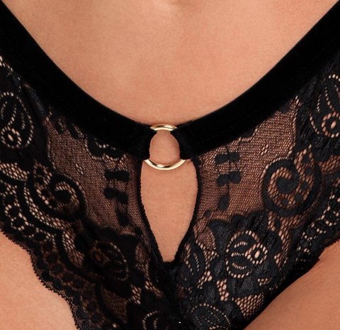 Cottelli Lingerie Komplet Koronkowy Biustonosz i Figi M Czarny