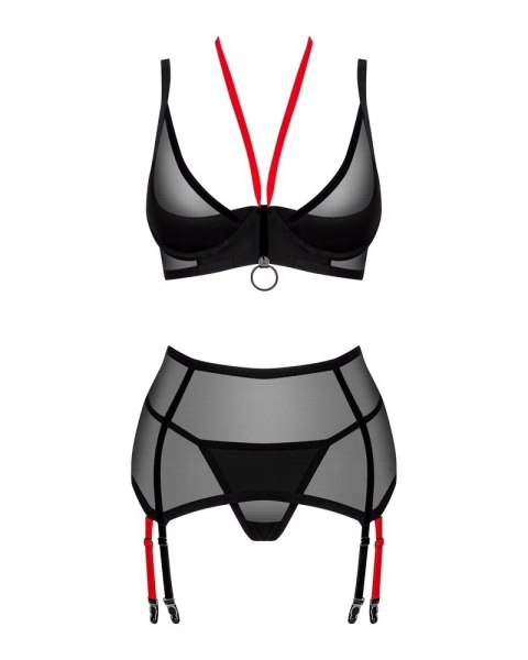 Obsessive Glandez XL/2XL Komplekt siateczkowy 3-częściowy czarny/czerwony