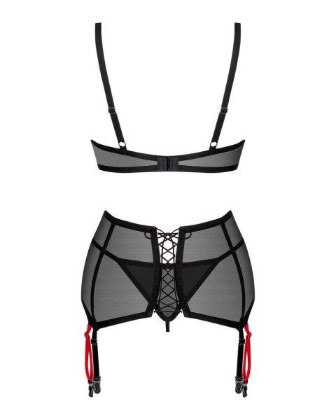 Obsessive Glandez XL/2XL Komplekt siateczkowy 3-częściowy czarny/czerwony