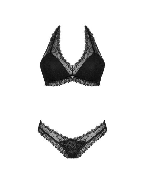 Obsessive Medilla komplet koronkowy czarny XS/S komfort i styl