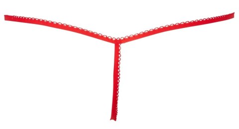 Svenjoyment Stringi męskie czerwone aksamitne z satynową kokardą S-L