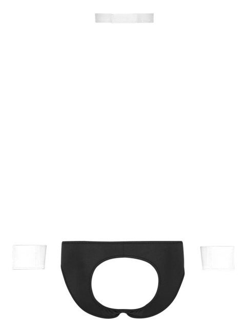 Svenjoyment Zestaw Męski S - Muszka, Mankiety i Majtki Open Back S