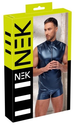 NEK Koszulka Męska Metaliczna Bez Rękawow 2XL Niebieska