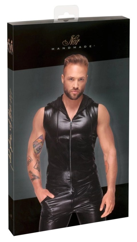 Noir Bluza Bezrękawnik z Kapturem Skora Węża Czarny XL