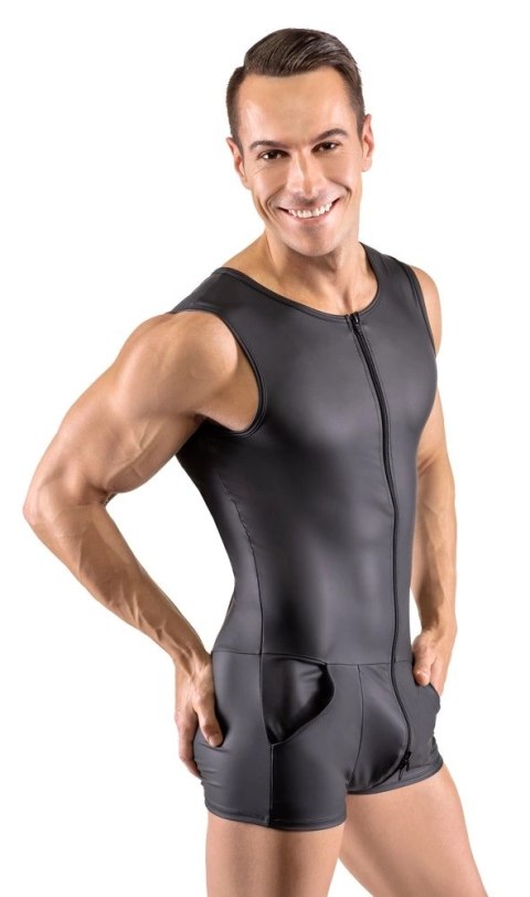 Svenjoyment Kombinezon Czarny Matowy L z Kieszeniami i Zamkiem 3-kierunkowym