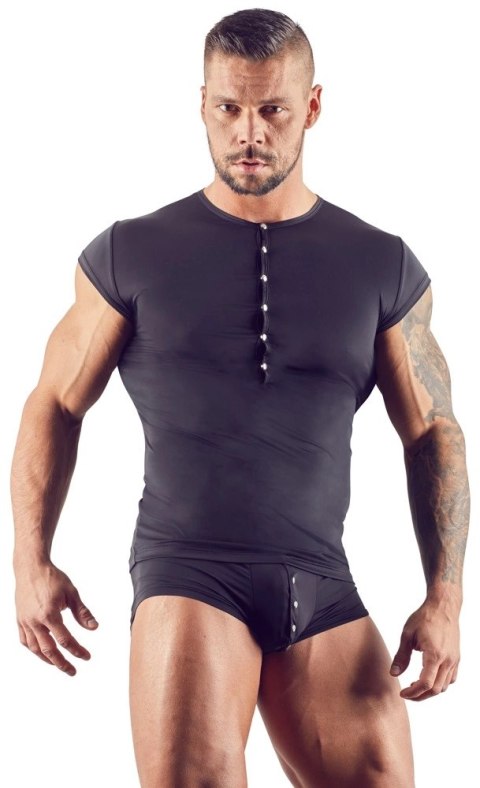 Svenjoyment Koszulka Męska Czarna XL Zatrzaski Mikrofibra Elastyczna