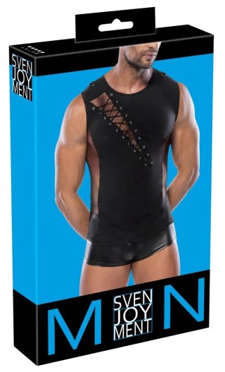 Svenjoyment Męski bezrękawnik czarny M z sznurowaniem i D-ringami