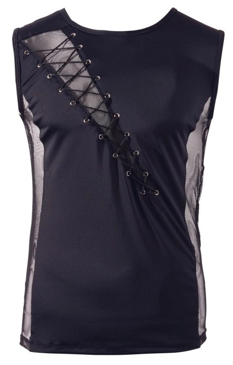 Svenjoyment Top męski czarny sznurowany siateczka 2XL