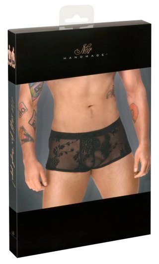 Noir Handmade Bokserki Męskie Prześwitujące Kwiatowy Wzor Czarne 2XL