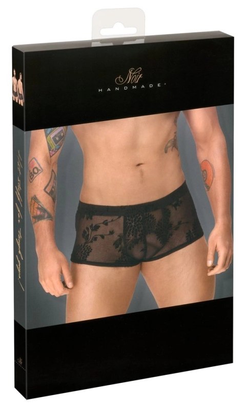 Noir Handmade Bokserki Męskie Prześwitujące Kwiatowy Wzor Czarne 2XL