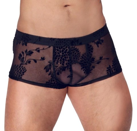 Noir Handmade Bokserki Męskie Prześwitujące Kwiatowy Wzor Czarne 2XL