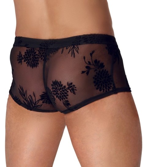 Noir Handmade Bokserki Męskie Prześwitujące Kwiatowy Wzor Czarne 2XL
