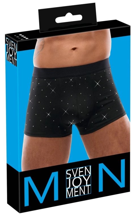 Svenjoyment Bokserki męskie XL czarne z ozdobnymi kryształkami